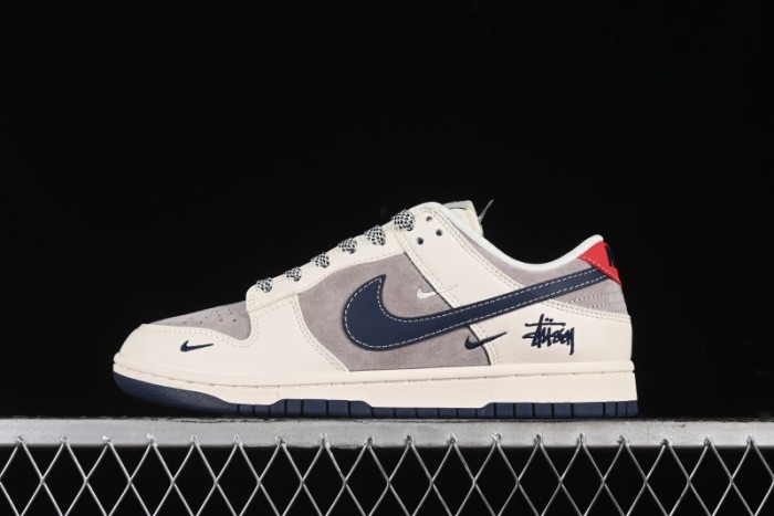 Nike SB Dunk Low Stussy Anniversary High-End Custom Sneakers with Blue Swoosh - SJ1089-003