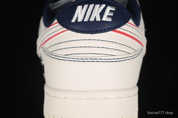 Nike SB Dunk Low Stussy Collaboration - Black Red Bunny Anniversary Custom Low-Top Casual Sneakers - XY1688-012