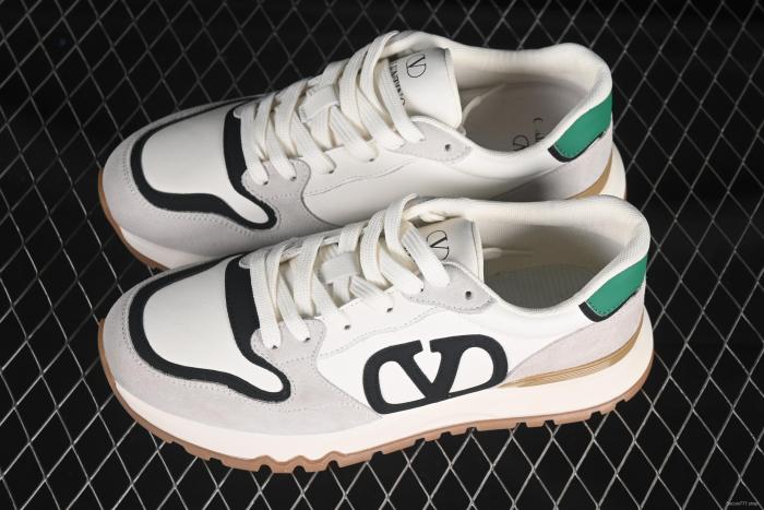 Valentino Punk Style Stitch Pattern Soft Lambskin Comfortable Lace-Up Low-Top Casual Running Shoes - MBH8