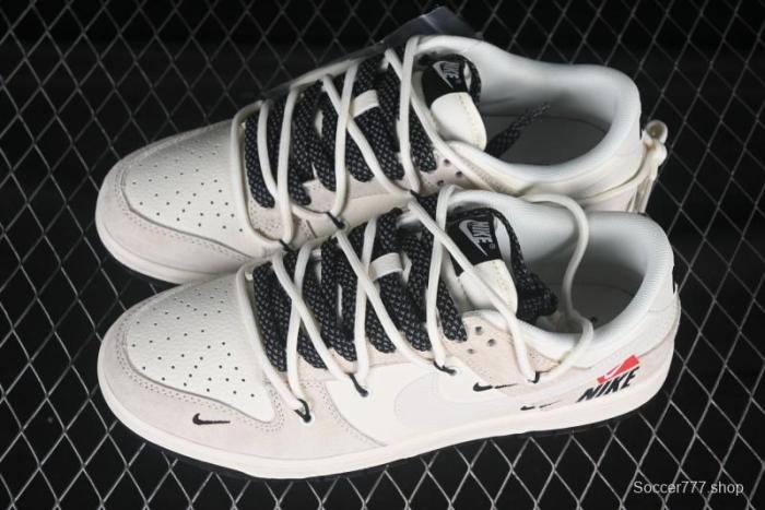 Nike SB Dunk Low Collaboration Sneakers - Red Tag Beige Black Anniversary Custom Edition - XX3168-118