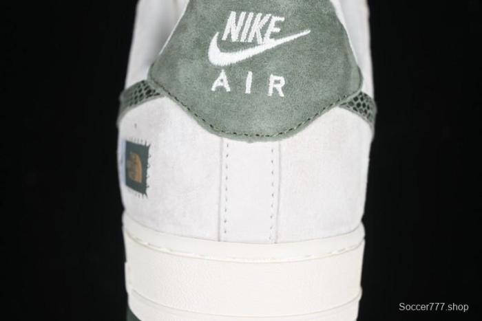 Nike Air Force 1 '07 Low The North Face Collaboration Green Snake Swoosh Casual Sneakers - DF0188-026
