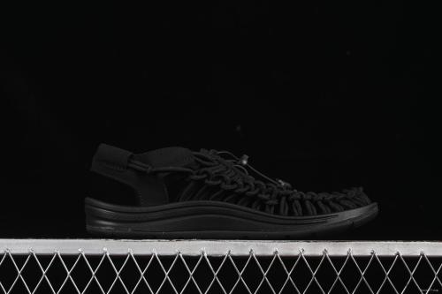 Keen Uneek Flat-M Woven Elastic Strap Casual Outdoor Water Sandals - 1014097 BLACK