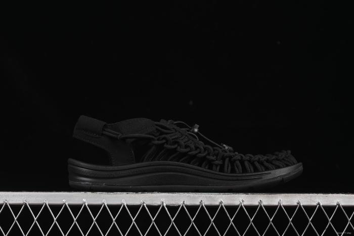 Keen Uneek Flat-M Woven Elastic Strap Casual Outdoor Water Sandals - 1014097 BLACK