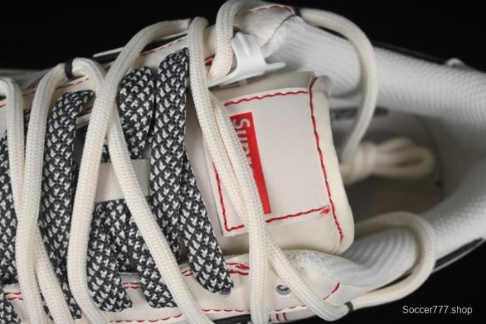 Nike Air Force 1 '07 Low Supreme Collaboration - Red Stitch Grey Sole Casual Sneakers - SJ1198-600