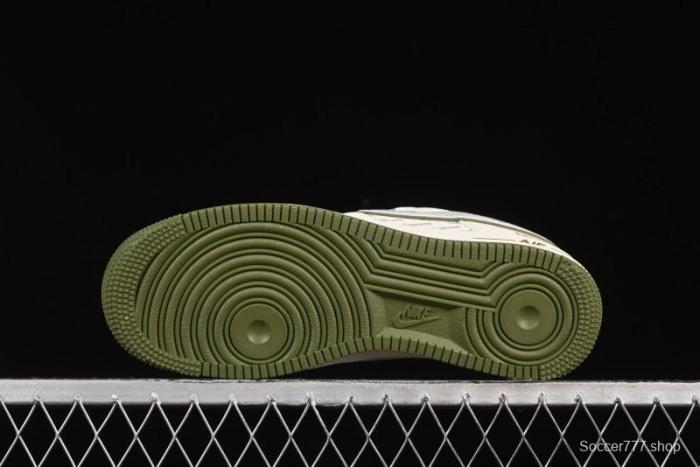 Nike Air Force 1 '07 Low Supreme Collaboration Military Green Multi Swoosh Casual Sneakers - XX3168-148