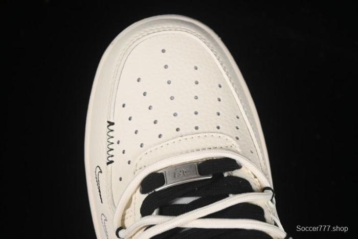 Nike Air Force 1 '07 Low Stussy Collaboration Black Diamond Lace-Up Casual Sneakers - DM6868-073