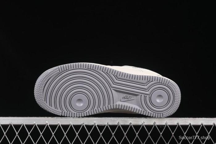 Nike Air Force 1 '07 Low Stussy Collaboration Beige Mini Swoosh Casual Sneakers - HH7518-064