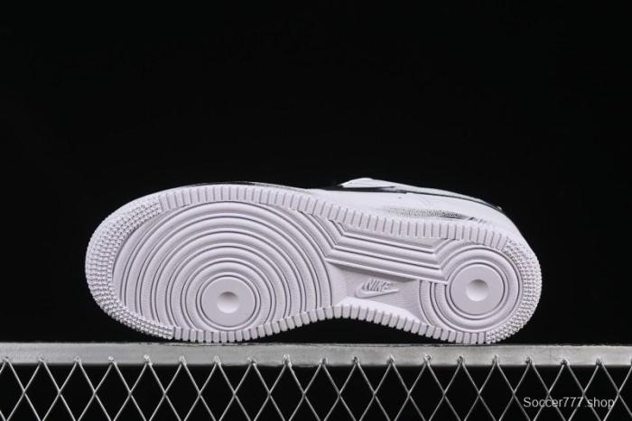 Nike Air Force 1 '07 Low Casual Sneakers in White-Black Gradient with Full-Length Air Cushion - ZH0316-078