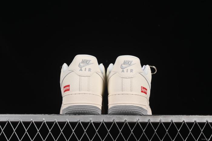 Nike Air Force 1 '07 Low Supreme Collaboration Two-Tone Red Grey Casual Sneakers - XX3168-157