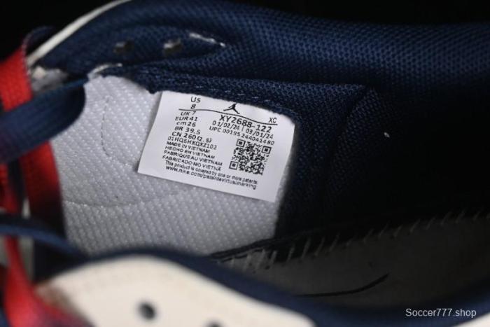 Nike Travis Scott x Fragment Design x Air Jordan 1 Low OG SP AJ1 Supreme Collaboration - Deep Blue Red Culture Casual Sneakers - XY2688-122