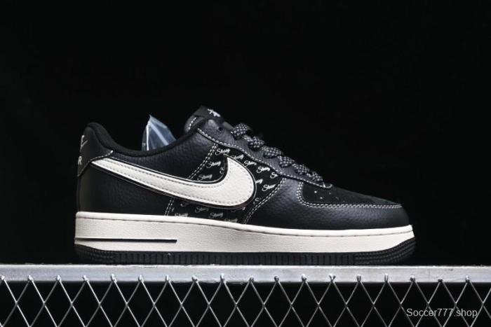 Nike Air Force 1 '07 Low Stussy Collaboration - All Black Low-Top Casual Sneakers - XZ6188-311