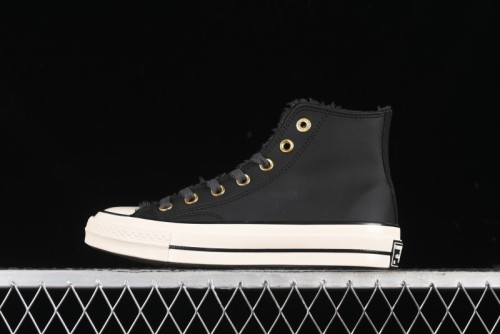 Converse Chuck 1970s Winter Waterproof Leather High-Top Sneakers with Gold Eyelets and Fleece Lining - A12444C