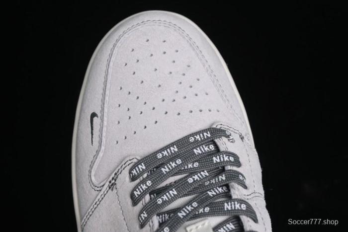 Nike Air Jordan 1 Low AJ1 Stussy Collaboration - Premium Customized Pigskin Grey Line Retro Basketball Shoes - DM9188-005