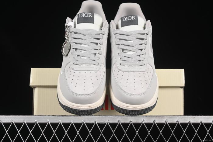 Nike Air Force 1 '07 Low Dior Collaboration Classic Gray Low-Top Casual Sneakers - DF0188-041