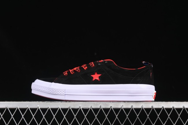 Converse One Star Low Top Casual Sneakers with Hello Kitty Collaboration - Pink Star and Embroidered Bow Design - 163904C