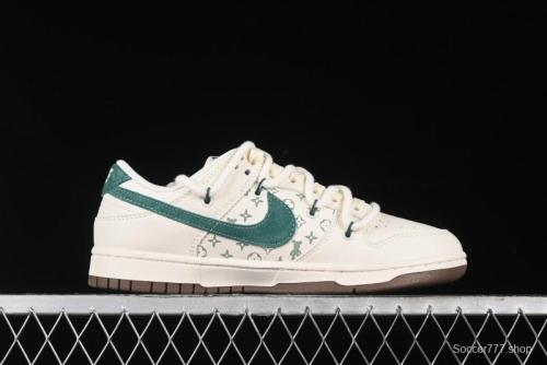 Nike SB Dunk Low Violent Bear Series - Strap Beige Green Check Anniversary High-End Custom Low-Top Casual Sneakers - SJ2068-292