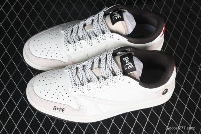 Nike Travis Scott x Fragment Design x Air Jordan 1 Low OG SP AJ1 Bape Collaboration Sneakers - AG3702-807