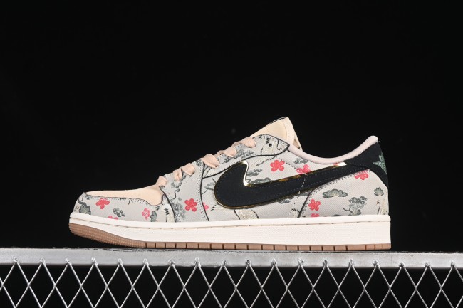 Nike Air Jordan 1 Low OG  Oatmeal  Rui Hachimura Collaboration Casual Sneakers - HV8293-100