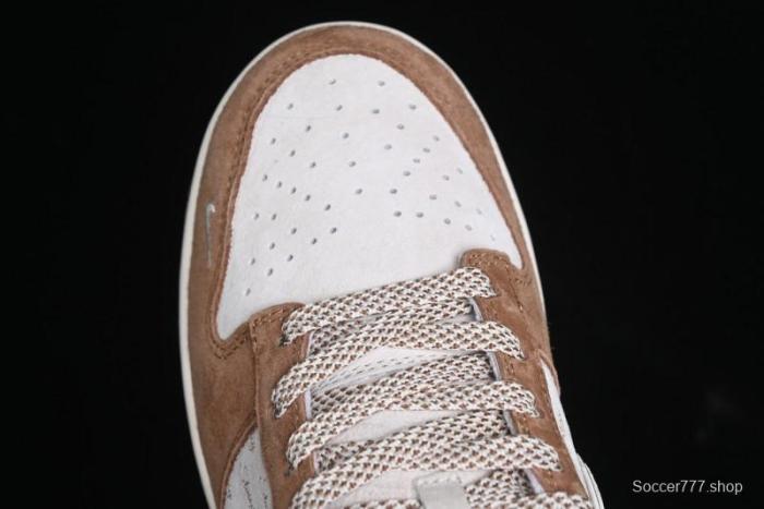 Nike SB Dunk Low Stussy Collaboration - Mummy Brown Anniversary Custom Low-Top Casual Sneakers - XX3168-601