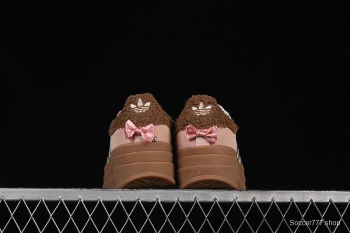 Adidas Originals Gazelle Bold JR4244 Collaboration Low-Top Platform Sneakers with Slip-Resistant Durable Sole