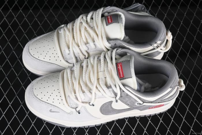 Nike SB Dunk Low Sup Series Strap Multi-Color Grey Swoosh Anniversary Custom Low-Top Casual Skate Shoes - YX5066-270