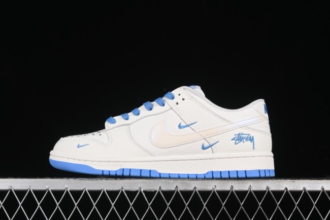 Nike SB Dunk Low Stussy Series - Woven Colorful White Swoosh Anniversary Custom Low-Top Casual Skate Shoes - KK1888-014