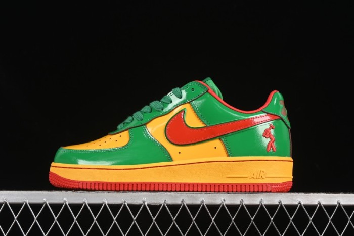 Nike Air Force 1'07 Low Lil Yachty Collaboration Casual Sneakers with Patent Leather and Multicolor Design - IH4383-300