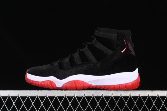 Nike Air Jordan 11 Retro  Bred Velvet  Basketball Shoes with Velvet Overlay - DB5457-061
