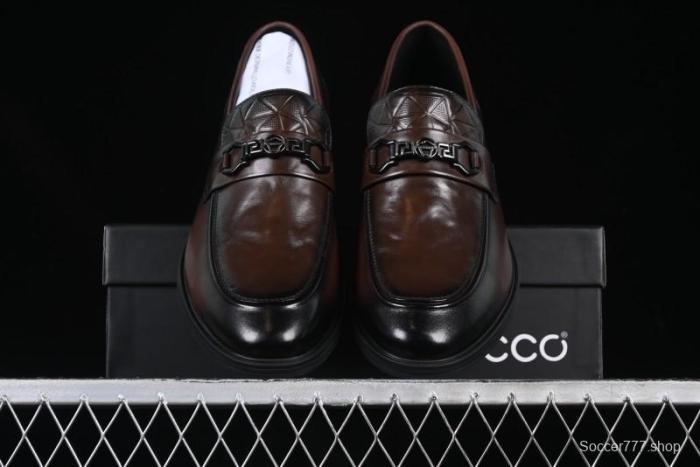 ECCO London Collection Slip-On Business Men's Leather Shoes with Wide Toe Design and Innovative Sole - 61160801002