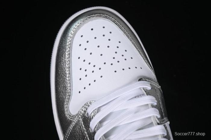 Nike Air Jordan 1 Mid Basketball Shoes Silver White - FN5031-100