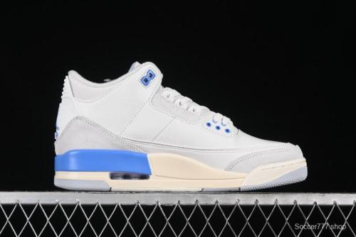 Nike Air Jordan 3 Retro  Lucky Shorts  Basketball Shoes with University Blue and White Colorway - CT8532-101