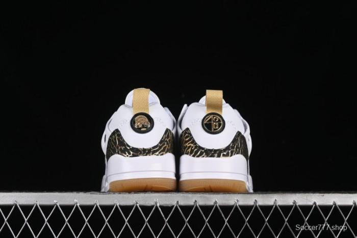 Nike Jordan Spizike Low Casual Shoes with Cracked Leather Design - HJ9019-100