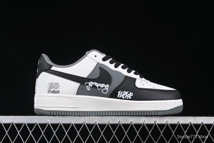 Nike Air Force 1 MVP  Rock Plan  Custom Edition - Black & White