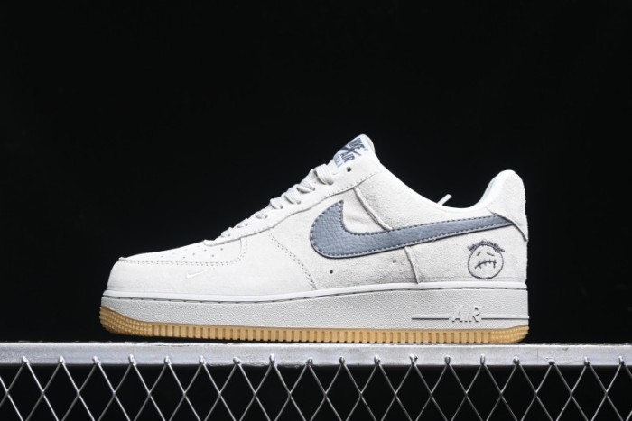 Nike Air Force 1 '07 Low Ghostface Collaboration - Light Grey Pigskin Low-Top Casual Sneakers - DF0188-022