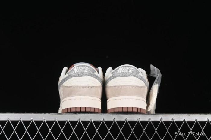 Nike SB Dunk Low UN Collaboration - Light Brown with Silver Swoosh Anniversary High-End Custom Low-Top Casual Sneakers - CF3688-013
