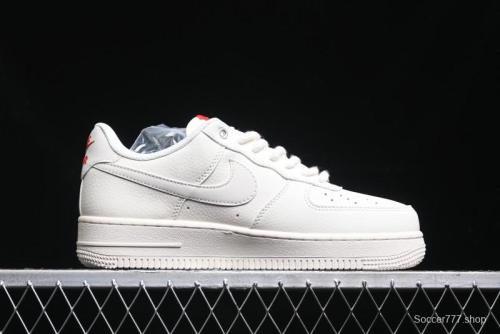Nike Air Force 1 '07 Low Stussy Collaboration - AF1 White Red Label Low-Top Casual Sneakers - SJ6698-016