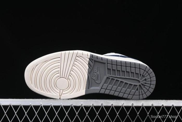 Nike Air Jordan 1 Low Stussy Collaboration - Light Grey Blue Hook Retro Basketball Shoes - SJ9950-046