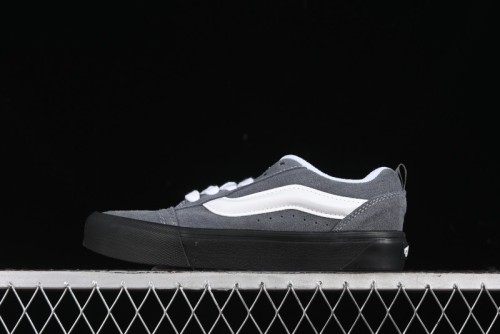 Vans Knu Skool Dark Grey Black Sole Versatile Casual Slip-Resistant Cushioned Platform Sneakers - VN000D22PWT