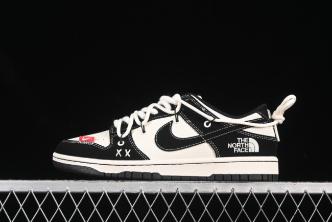 Nike SB Dunk Low The North Face Collaboration Strap Black White Black Swoosh Anniversary Custom Low-Top Skate Shoes - YX5066-287