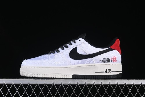 Nike Air Force 1 '07 Low North Face Edison Chen Collaboration White Silk Dual-Tone Casual Sneakers - DM6868-054