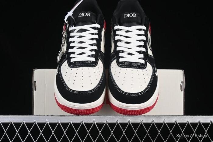 Nike Air Force 1'07 Low Dior Collaboration Red Black Zebra Print Casual Sneakers - KK1988-066