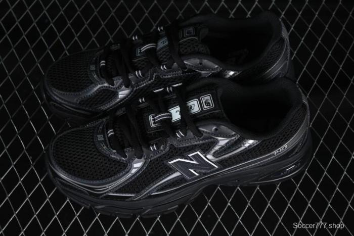 New Balance 740 Black and Silver Retro Running Sneakers for Men