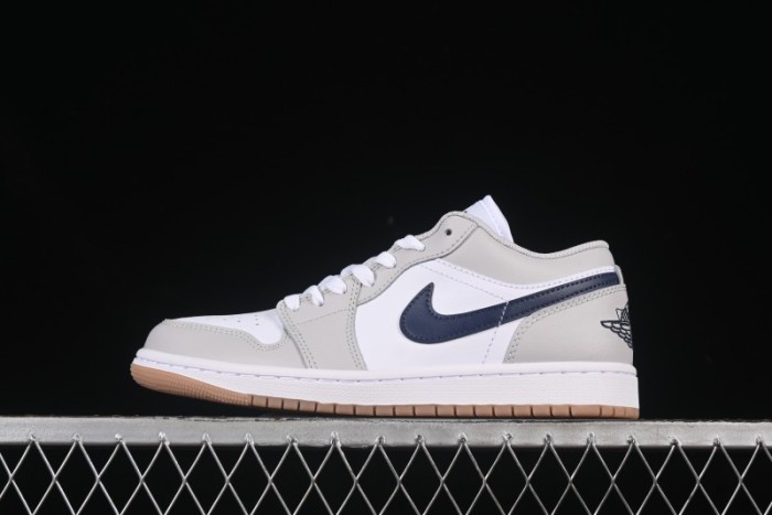 Nike Air Jordan 1 Low AJ1 Casual Sneakers with Blue Swoosh - 553558-146