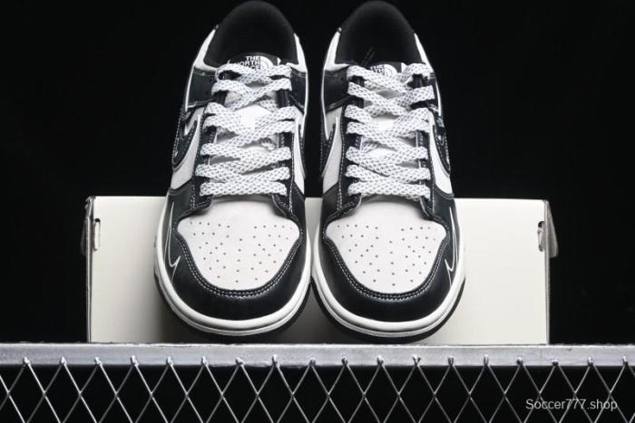 Nike SB Dunk Low The North Face Series - High Gloss Black Swoosh Anniversary Custom Low-Top Casual Skate Shoes - DJ2024-047