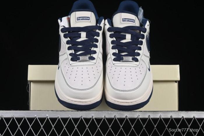 Nike Air Force 1 '07 Low Supreme Collaboration Navy Blue Line Low-Top Casual Sneakers - XZ6188-019