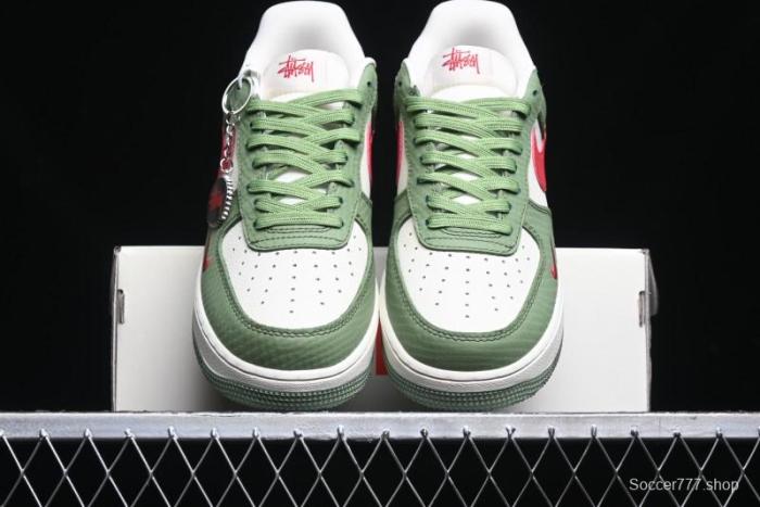 Nike Air Force 1 '07 Low Stussy Collaboration - Snake Green Low-Top Casual Sneakers - KK1988-028