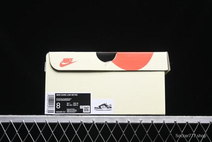 Nike SB Dunk Low Stussy Collaboration - Black White Print Anniversary Custom Low-Top Casual Sneakers - XX3168-212