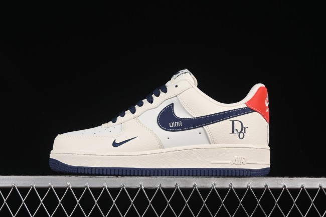 Nike Air Force 1'07 Low Dior Collaboration Navy Blue Red Sole Low-Top Casual Sneakers - KK1988-067