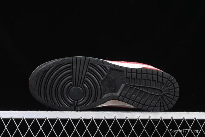 Nike SB Dunk Low Supreme Year of the Snake Limited Edition Red Black Snake Print Anniversary Custom Low-Top Casual Skate Shoes - XS1086-014