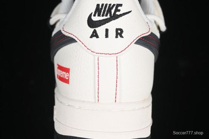 Nike Air Force 1 '07 Low Supreme Collaboration - Beige Red Lace-Up Low-Top Casual Sneakers SJ1198-104
